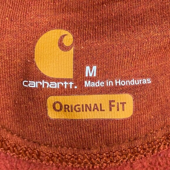 Carhartt Orange Heavily Distressed Pullover Hoodie M - Picture 3 of 16